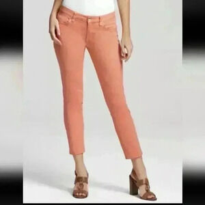 TORY BURCH Alexa Cropped Skinny  Coral orange size 24 Stretch
